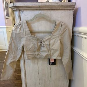 NWT PrettyLittleThing Denim Crop Top